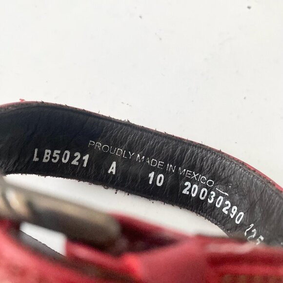 Lane Boots LEXINGTON Womens Red Wedges 10 Western Sandals Cowgirl Wooden Heels - Picture 9 of 10